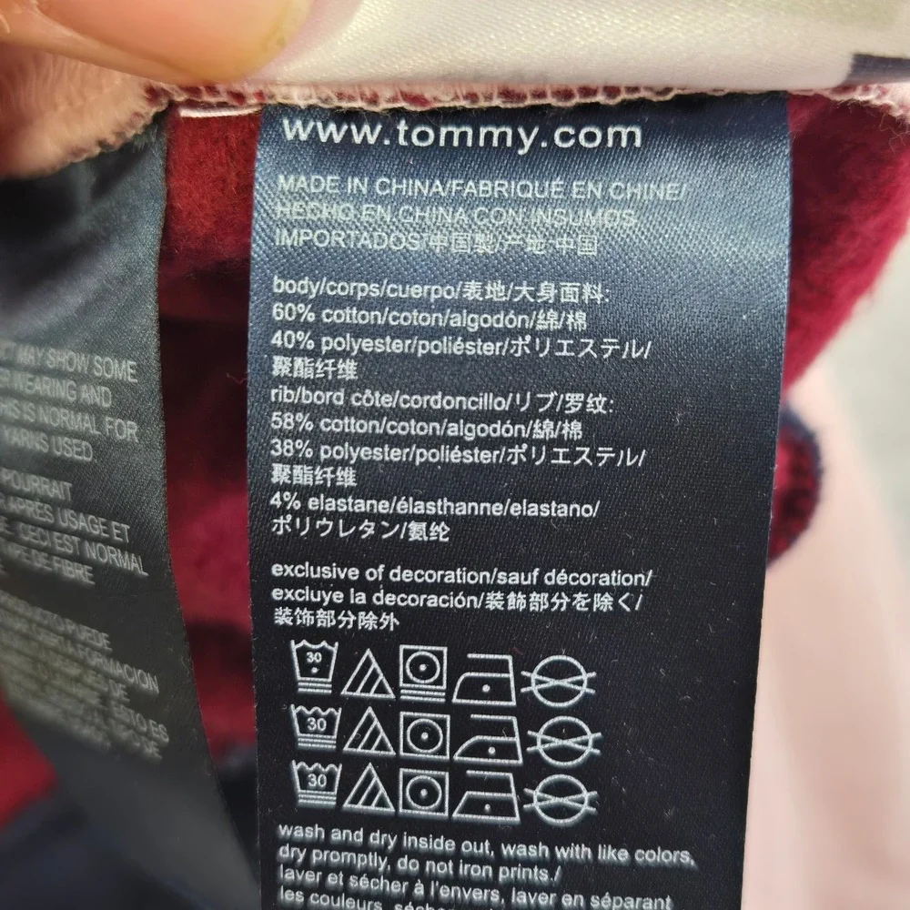 Tommy Hilfiger Denim Colorblock Sweatshirt unisex Large Multi Color Retro